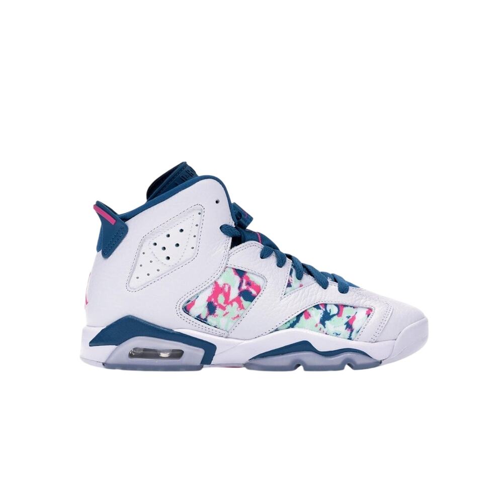 Jordan 6 Retro White Laser Fuchsia Green Abyss Kids 7Y/8.5W